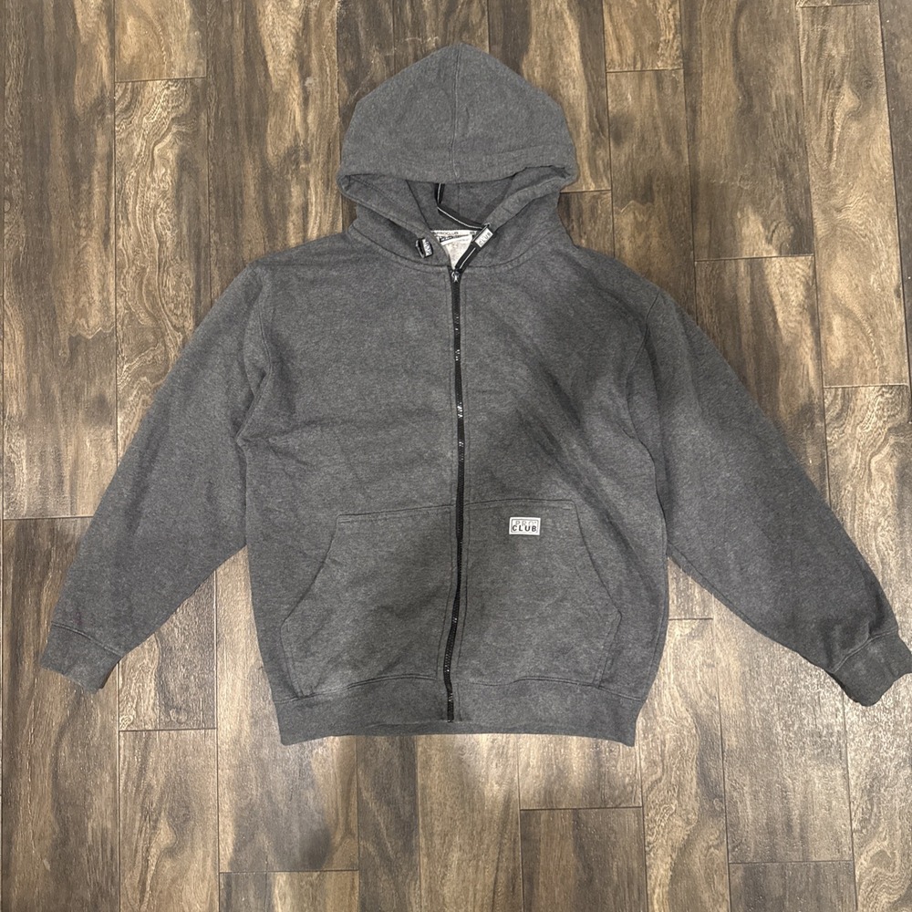Pro Club Heavyweight Full-Zip Fleece Hooded Jacket Men's Size M Charcoal Grey